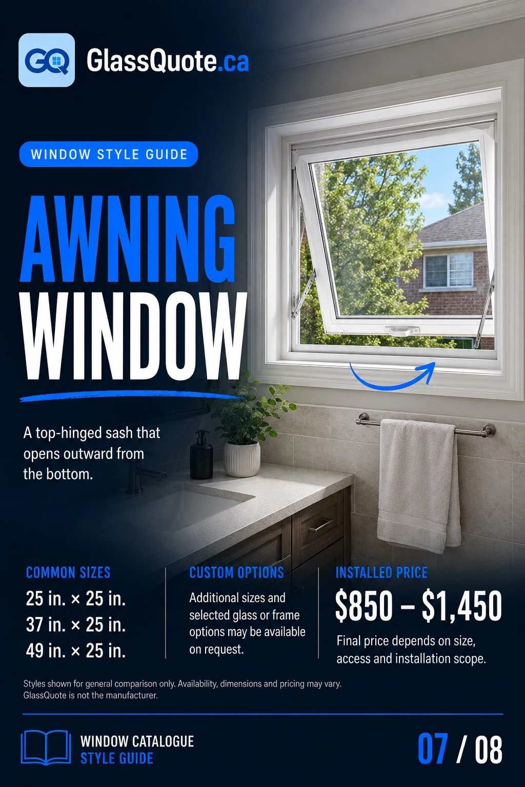 Awning window catalogue page