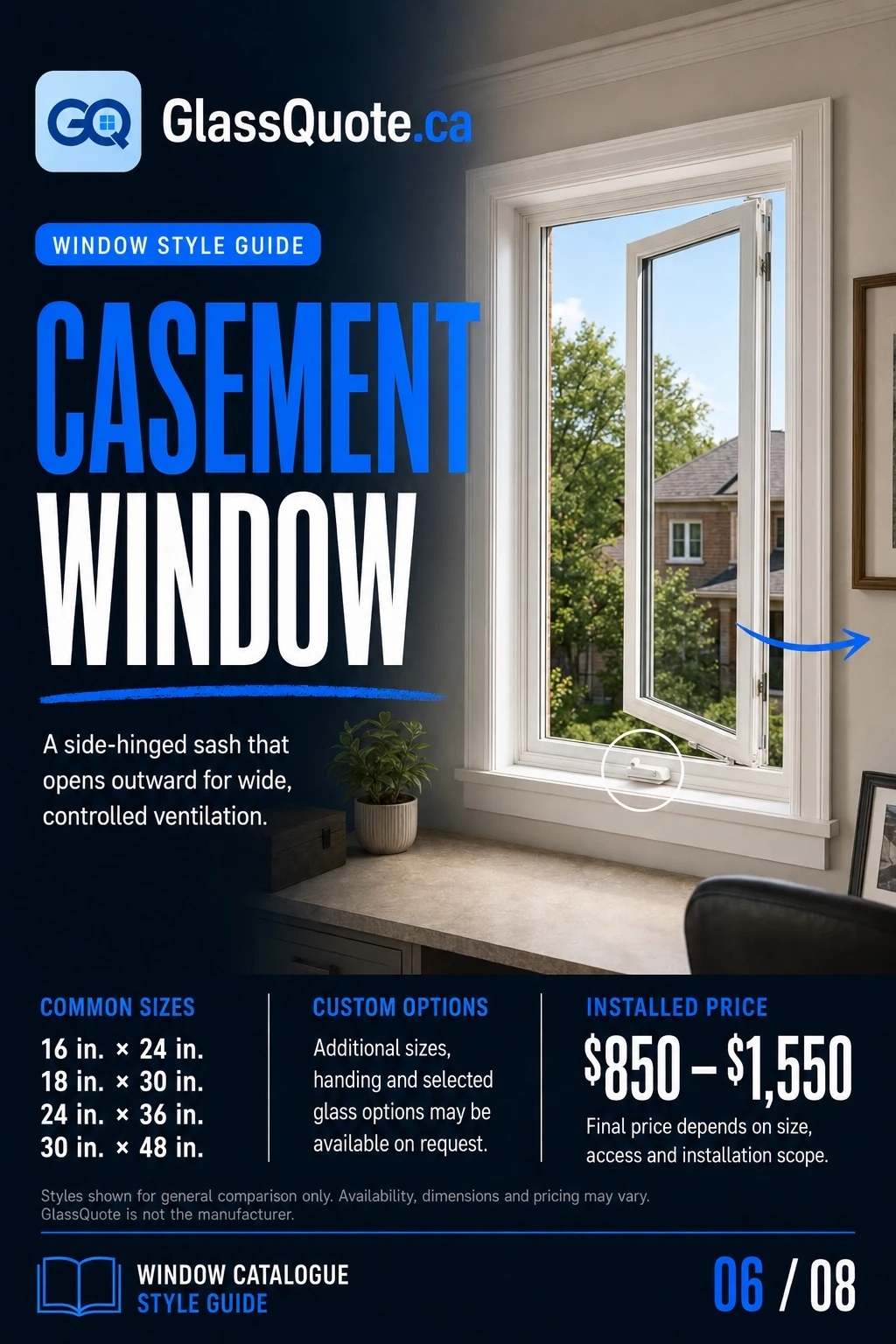 Casement window catalogue page