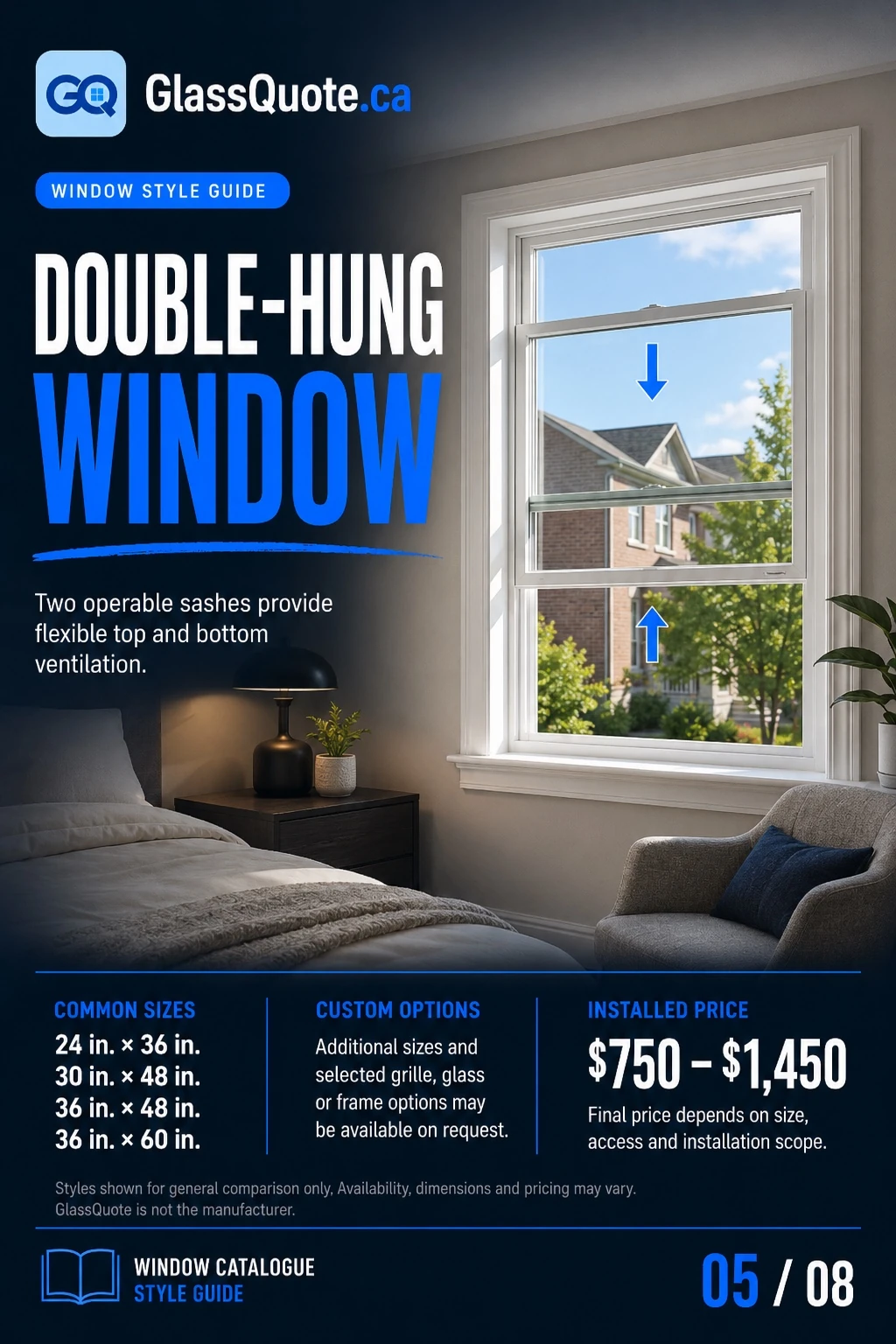 Double-hung window catalogue page