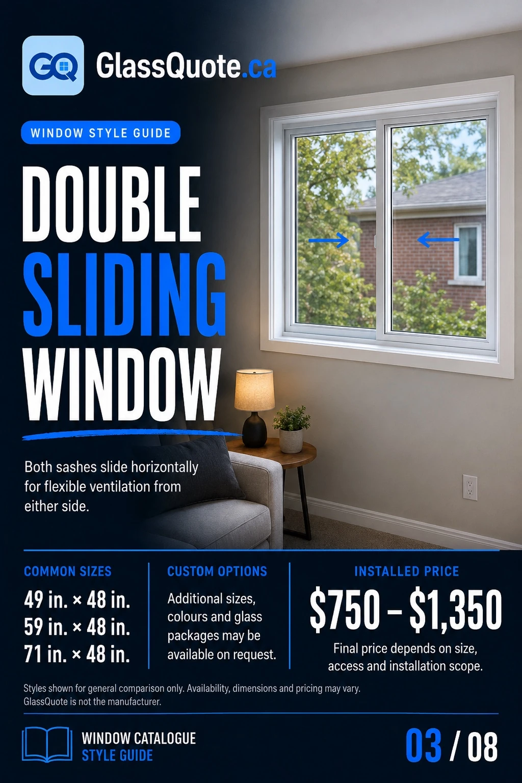 Double sliding window catalogue page