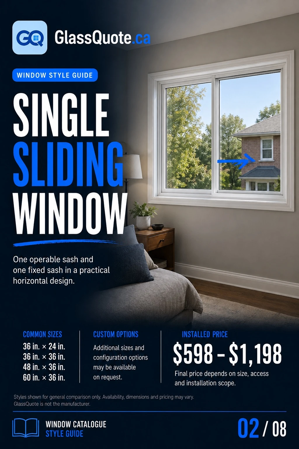 Single sliding window catalogue page