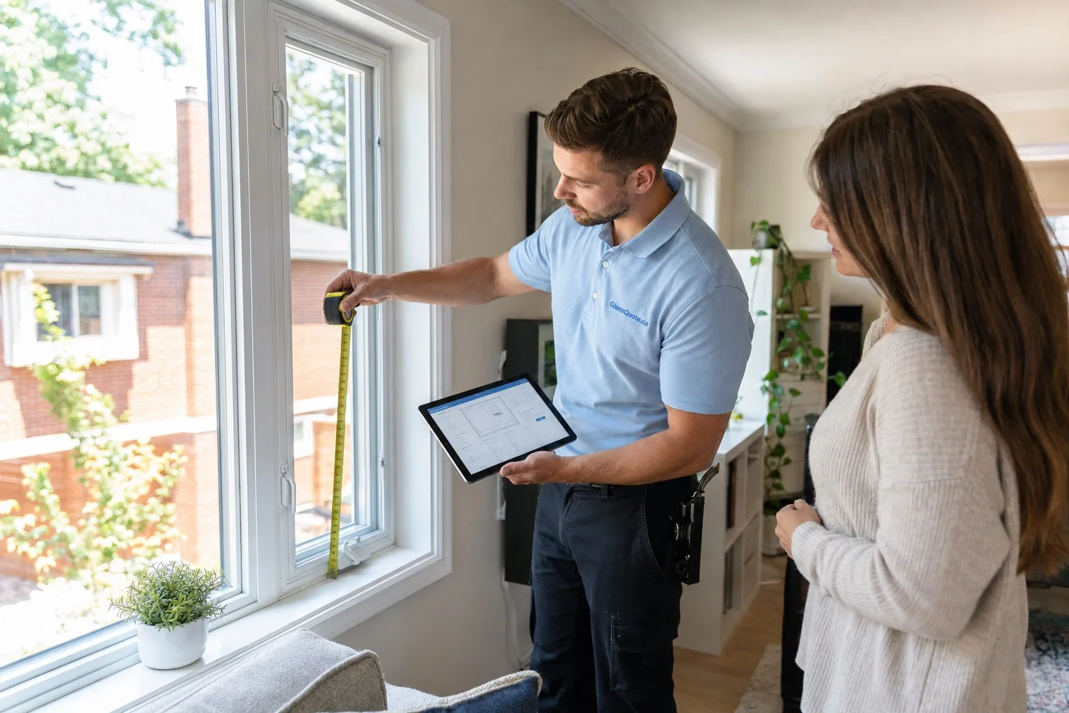 GlassQuote estimator preparing a planning range