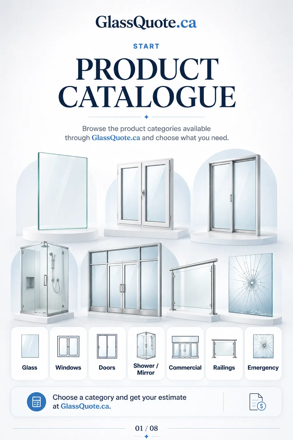GlassQuote Product Catalogue cover