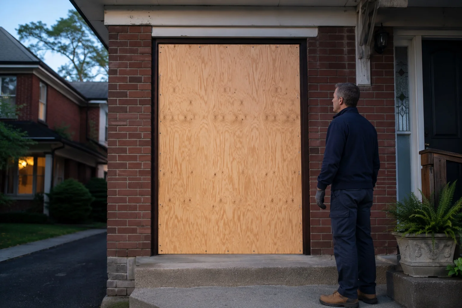 Professionally secured residential emergency board-up