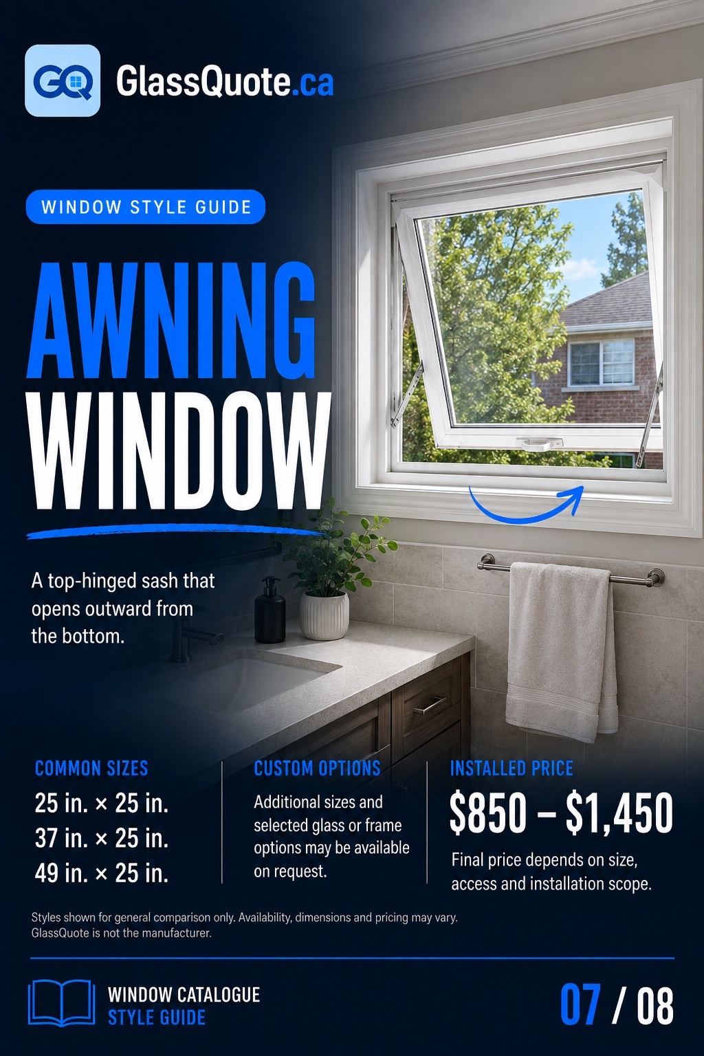 Awning window catalogue page