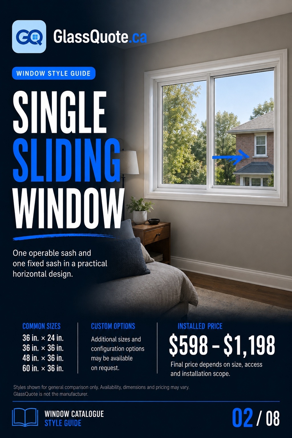 Single Sliding window catalogue page