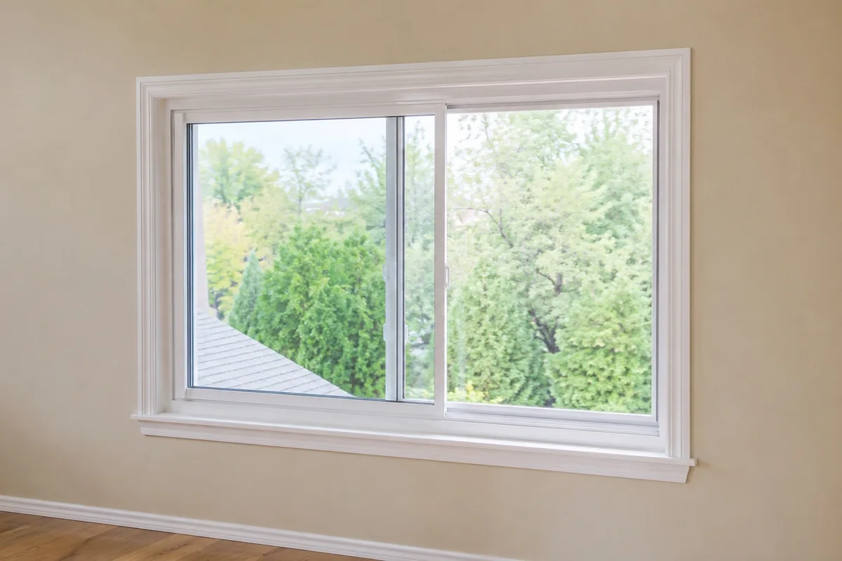 Installed residential horizontal slider window
